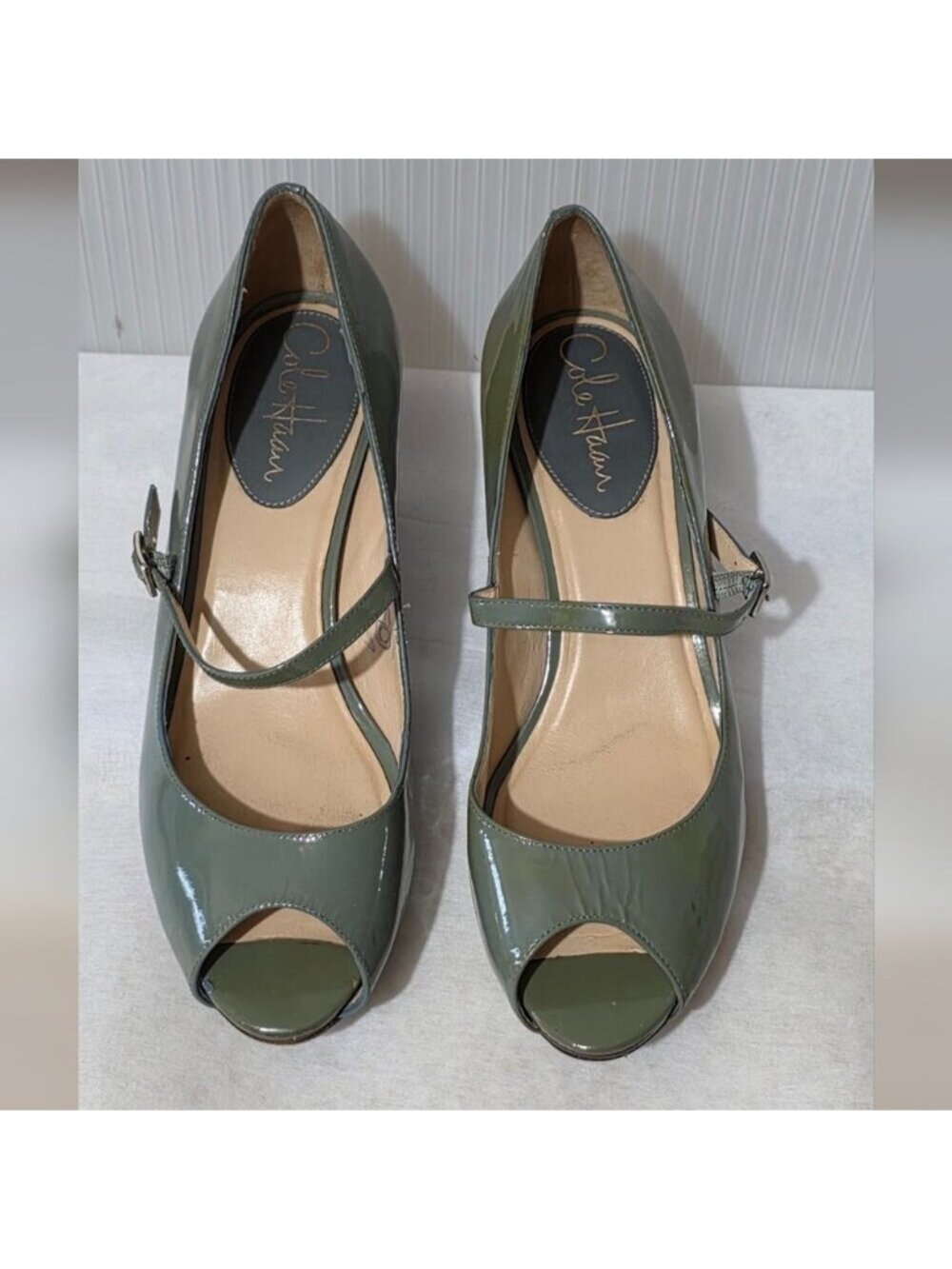 Cole Haan NIKE AIR Women's Green Peep Toe Heels